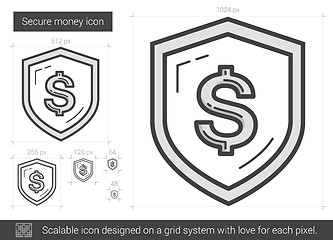 Image showing Secure money line icon.