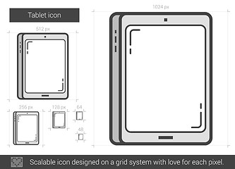 Image showing Tablet line icon.
