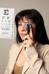 Image showing Optometrist vision checkup