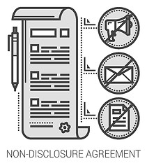 Image showing Non-disclosure agreement line icons.