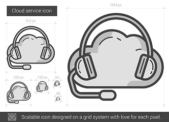 Image showing Cloud service line icon.