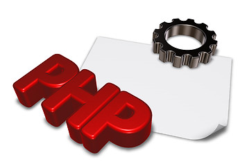 Image showing php tag and cogwheel - 3d illustration