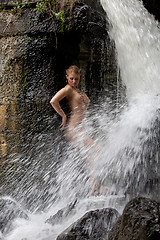 Image showing Young Nude Woman Swimming