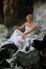 Image showing Young Bride On A River