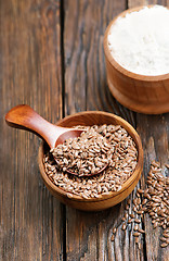 Image showing flax seed and flour