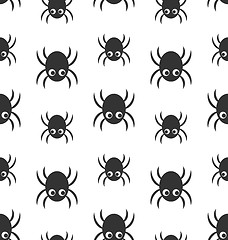 Image showing Seamless Pattern with Simple Spiders