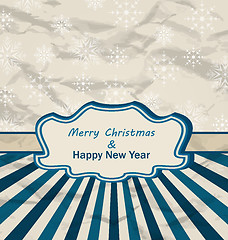 Image showing Vintage Celebration Card with Snowflakes Texture