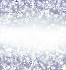 Image showing Navidad purple background with snowflakes and copy space for you