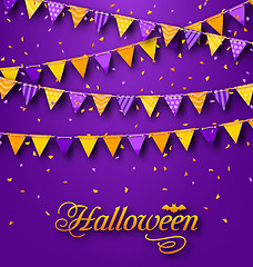 Image showing Halloween Party Background with Hanging Triangular String