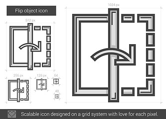 Image showing Flip object line icon.