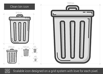 Image showing Clean bin line icon.