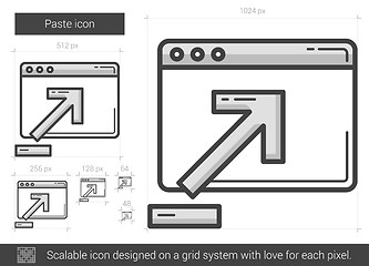 Image showing Paste line icon.