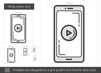 Image showing Media player line icon.