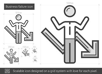 Image showing Business failure line icon.