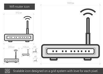 Image showing Wifi router line icon.