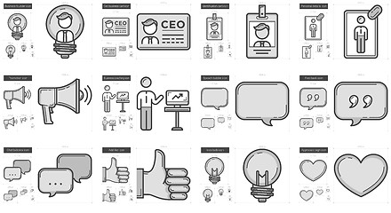 Image showing Human resources line icon set.