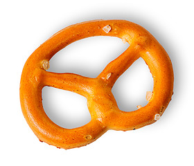 Image showing Single crunchy pretzels with salt