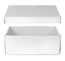 Image showing Open empty white box with lid