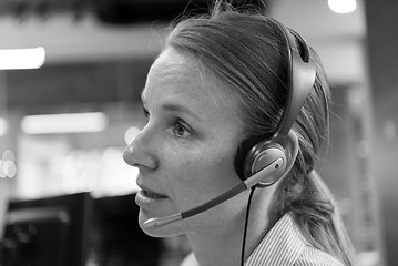 Image showing female support phone operator