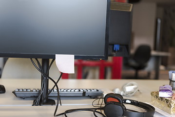 Image showing closeup of monitor screen in office