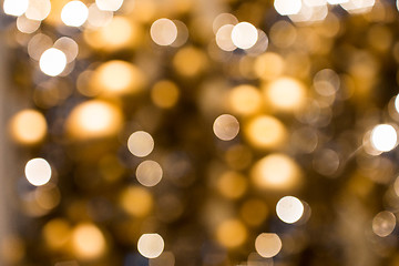 Image showing blurred golden christmas lights bokeh