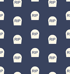 Image showing Halloween Seamless Pattern with Tombstones R.I.P.