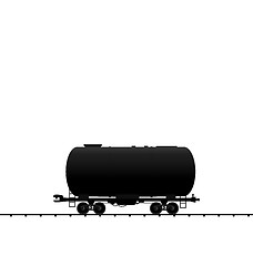 Image showing Illustration petroleum cistern wagon freight railroad train, bla