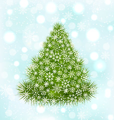 Image showing Christmas Tree with Snowflakes