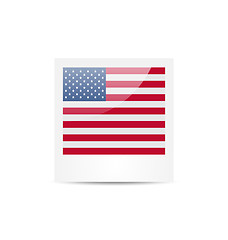 Image showing Photo frame in US national colors for Independence Day, isolated