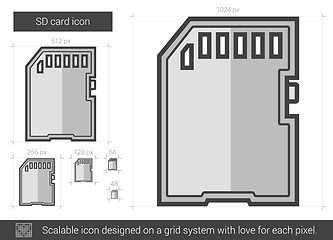 Image showing SD card line icon.