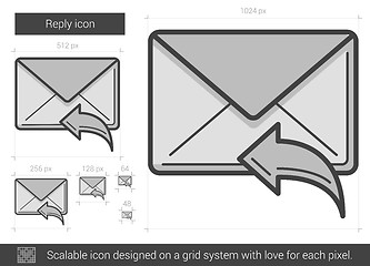 Image showing Reply line icon.