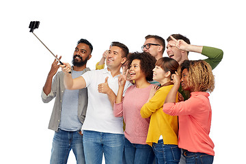 Image showing group of people taking selfie by smartphone