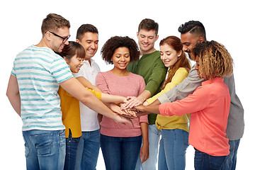 Image showing international group of happy people holding hands