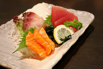 Image showing Plate of sashimi