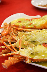 Image showing Wine steamed spiny lobster