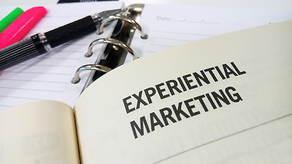 Image showing Experiential marketing on white book