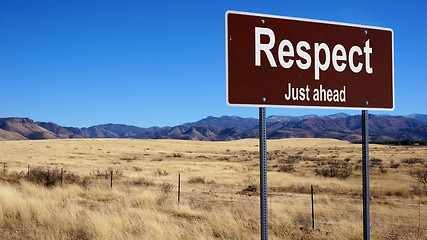 Image showing Respect brown road sign