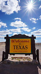 Image showing Welcome to Texas road sign