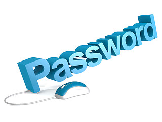 Image showing Password word with blue mouse