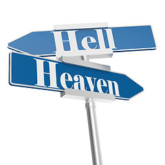 Image showing Hell and heaven signs