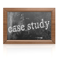 Image showing Success concept with case study on blackboard