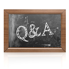 Image showing Question and answer written on blackboard