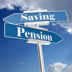 Image showing Pension and saving signs