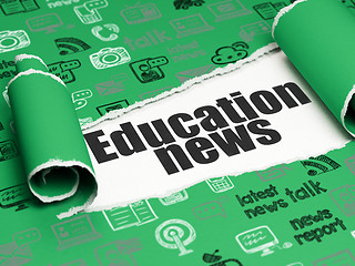 Image showing News concept: black text Education News under the piece of  torn paper