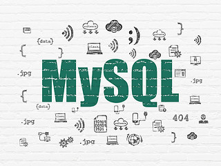 Image showing Programming concept: MySQL on wall background