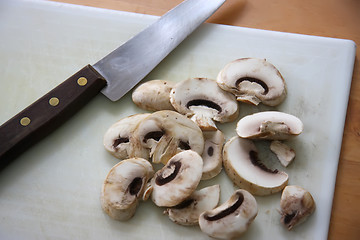 Image showing Sliced mushrooms