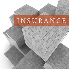 Image showing Insurance Blocks Shows Financial Policy And Indemnity 3d Renderi