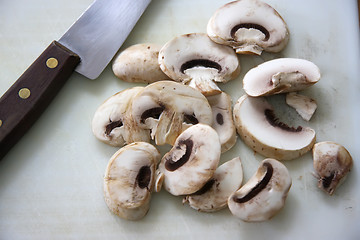 Image showing Sliced mushrooms