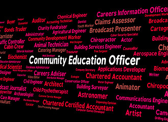 Image showing Community Education Officer Means Team Work And Recruitment