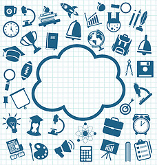 Image showing Collection of Education Flat Simple Icons